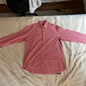 Scott Barber red button down shirt.